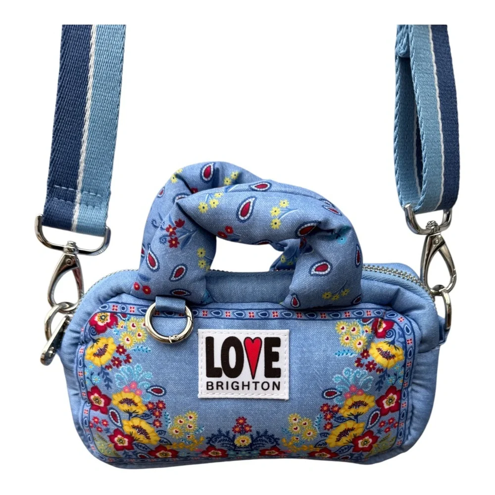 Brighton Love Bandana Floral Paisley BlueCrossbody Mini Purse, Brighton Bag